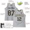 Custom Gray Black Pinstripe Black-Cream Authentic Basketball Jersey