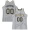 Custom Gray Black Pinstripe Black-Cream Authentic Basketball Jersey