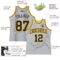 Custom Gray Black Pinstripe Black-Gold Authentic Basketball Jersey
