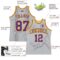 Custom Gray Black Pinstripe Purple-Gold Authentic Basketball Jersey