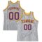 Custom Gray Black Pinstripe Purple-Gold Authentic Basketball Jersey