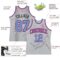 Custom Gray Black Pinstripe Light Blue-Pink Authentic Basketball Jersey