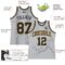 Custom Gray Black Pinstripe Black-Old Gold Authentic Basketball Jersey
