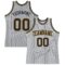 Custom Gray Black Pinstripe Black-Old Gold Authentic Basketball Jersey