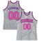 Custom Gray Black Pinstripe Pink-Purple Authentic Basketball Jersey