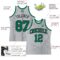 Custom Gray Black Pinstripe Kelly Green Authentic Basketball Jersey
