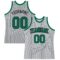 Custom Gray Black Pinstripe Kelly Green Authentic Basketball Jersey