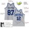 Custom Gray Navy Pinstripe Navy-Light Blue Authentic Basketball Jersey