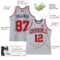 Custom Gray Navy Pinstripe Red-White Authentic Basketball Jersey