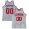 Custom Gray Navy Pinstripe Red-White Authentic Basketball Jersey