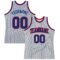 Custom Gray Royal Pinstripe Royal-Red Authentic Basketball Jersey
