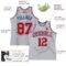 Custom Gray Royal Pinstripe Red-White Authentic Basketball Jersey
