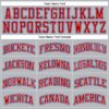 Custom Gray Royal Pinstripe Red-White Authentic Basketball Jersey