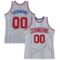Custom Gray Royal Pinstripe Red-White Authentic Basketball Jersey
