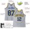 Custom Gray Royal Pinstripe Royal-Gold Authentic Basketball Jersey