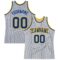 Custom Gray Royal Pinstripe Royal-Gold Authentic Basketball Jersey