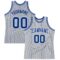 Custom Gray Royal Pinstripe Royal-White Authentic Basketball Jersey