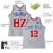 Custom Gray Royal Pinstripe Red-White Authentic Basketball Jersey