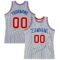 Custom Gray Royal Pinstripe Red-White Authentic Basketball Jersey