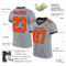 Gray0540-1 Custom Gray Orange-Black Mesh Authentic Football Jersey