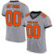 Gray0540 Custom Gray Orange-Black Mesh Authentic Football Jersey