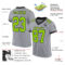 Gray0542-1 Custom Gray Neon Green-Black Mesh Authentic Football Jersey