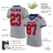 Gray0544-1 Custom Gray Red-Navy Mesh Authentic Football Jersey