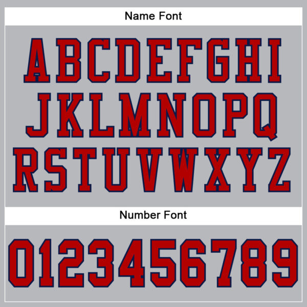Gray0544-3 Custom Gray Red-Navy Mesh Authentic Football Jersey