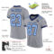 Gray0545-1 Custom Gray Light Blue-Navy Mesh Authentic Football Jersey