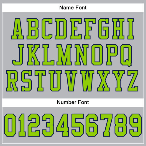 Gray0547-3 Custom Gray Neon Green-Navy Mesh Authentic Football Jersey