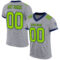 Gray0547 Custom Gray Neon Green-Navy Mesh Authentic Football Jersey