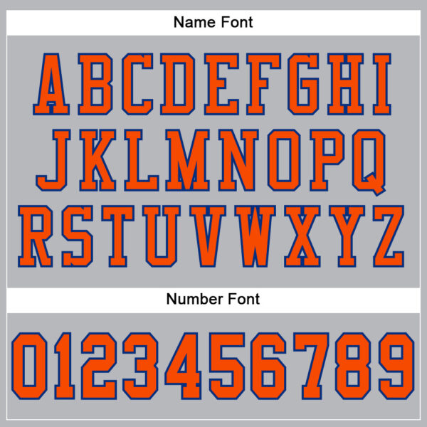 Custom Gray Orange-Navy Mesh Authentic Football Jersey