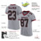 Gray0551-1 Custom Gray Black-Burgundy Mesh Authentic Football Jersey