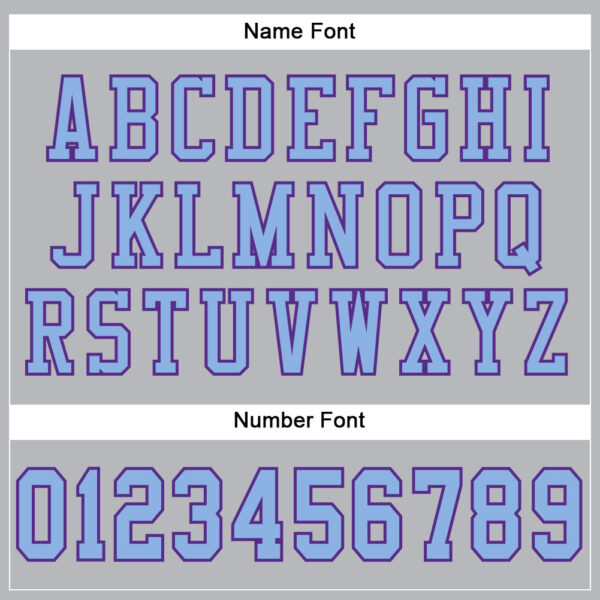 Gray0554-3 Custom Gray Light Blue-Purple Mesh Authentic Football Jersey