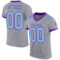 Gray0554 Custom Gray Light Blue-Purple Mesh Authentic Football Jersey