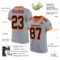 Custom Gray Brown-Orange Mesh Authentic Football Jersey
