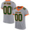 Gray0558 Custom Gray Green-Orange Mesh Authentic Football Jersey