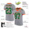 Gray0559-1 Custom Gray Kelly Green-Orange Mesh Authentic Football Jersey