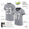 Gray0560-1 Custom Gray White-Black Mesh Authentic Football Jersey