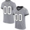 Gray0560 Custom Gray White-Black Mesh Authentic Football Jersey
