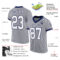 Gray0561-1 Custom Gray White-Navy Mesh Authentic Football Jersey