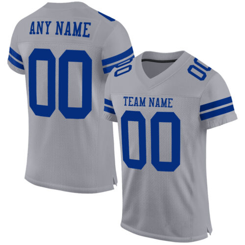 Gray0563 Custom Gray Royal Mesh Authentic Football Jersey
