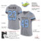 Gray0565-1 Custom Gray Light Blue-Black Mesh Authentic Football Jersey