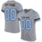 Gray0565 Custom Gray Light Blue-Black Mesh Authentic Football Jersey