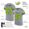 Gray0566-1 Custom Gray Neon Green-Black Mesh Authentic Football Jersey
