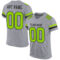 Gray0566 Custom Gray Neon Green-Black Mesh Authentic Football Jersey