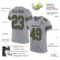 Gray0567-1 Custom Gray Olive-Black Mesh Authentic Football Jersey