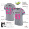 Gray0568-1 Custom Gray Pink Black-Light Blue Mesh Authentic Football Jersey