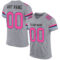 Gray0568 Custom Gray Pink Black-Light Blue Mesh Authentic Football Jersey