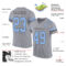 Gray0569-1 Custom Gray Light Blue-Steel Gray Mesh Authentic Football Jersey